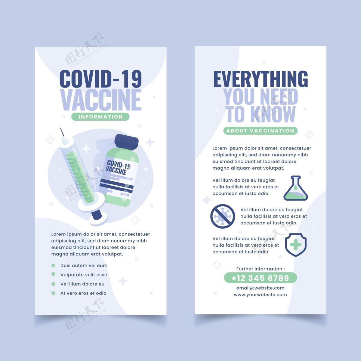 冠状病毒手绘冠状病毒疫苗接种宣传册宣传册流感病毒