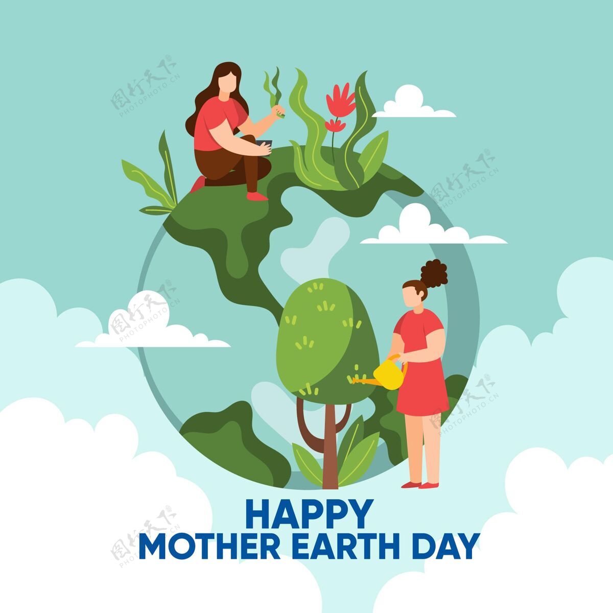 地球日地球母亲节插图地球环境平面设计