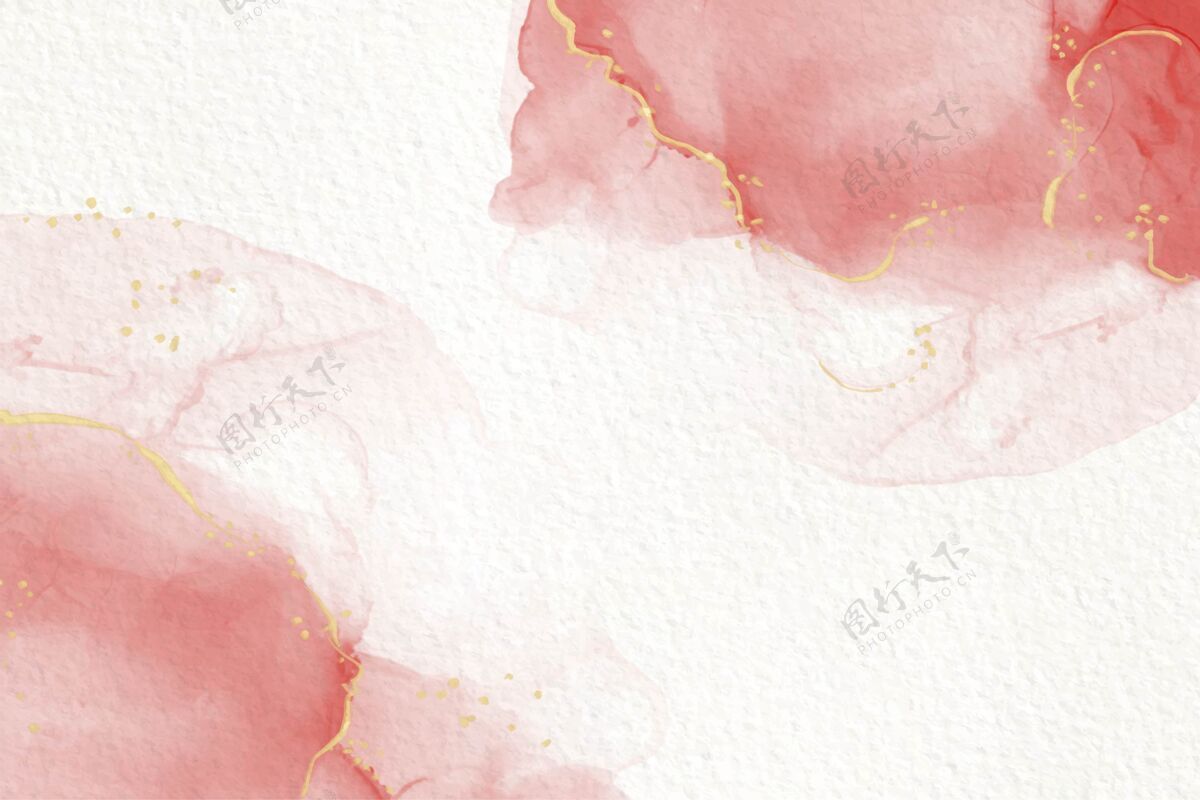 水彩画淡雅的粉色醇墨抽象流体画效果画笔流体