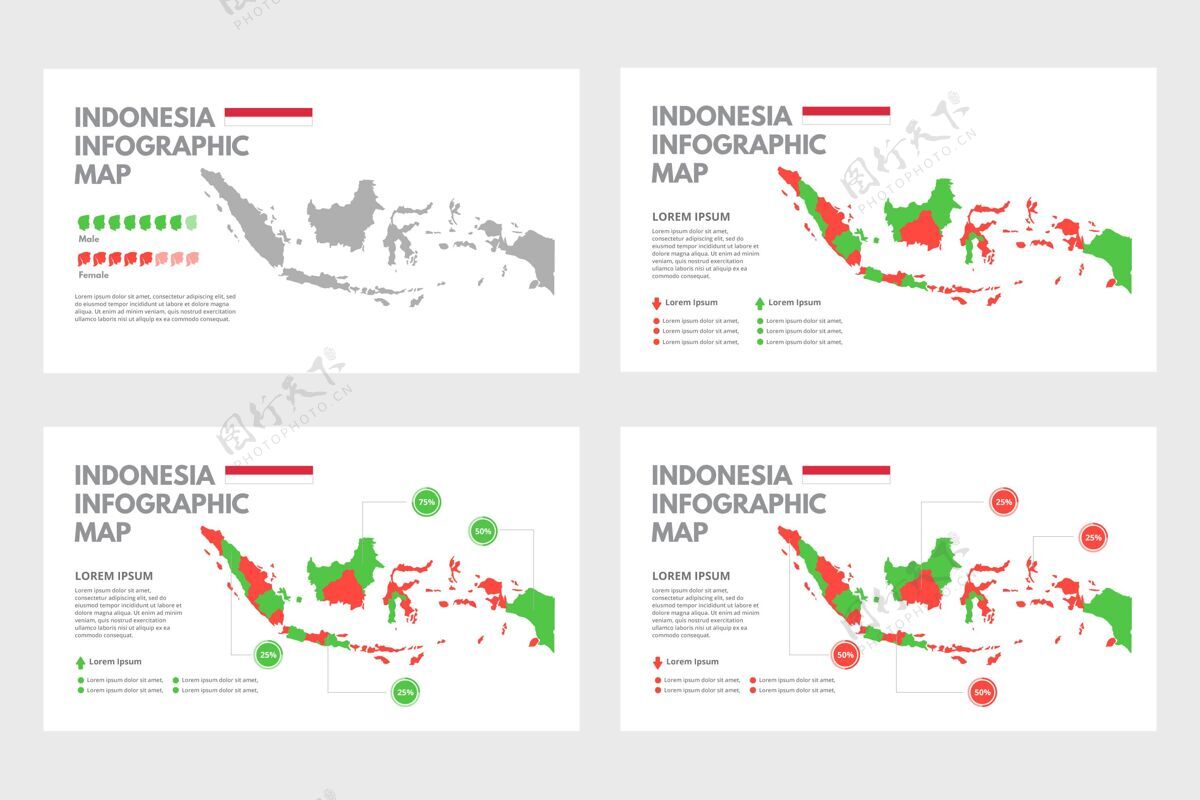 图形平面印尼地图信息图信息模板信息