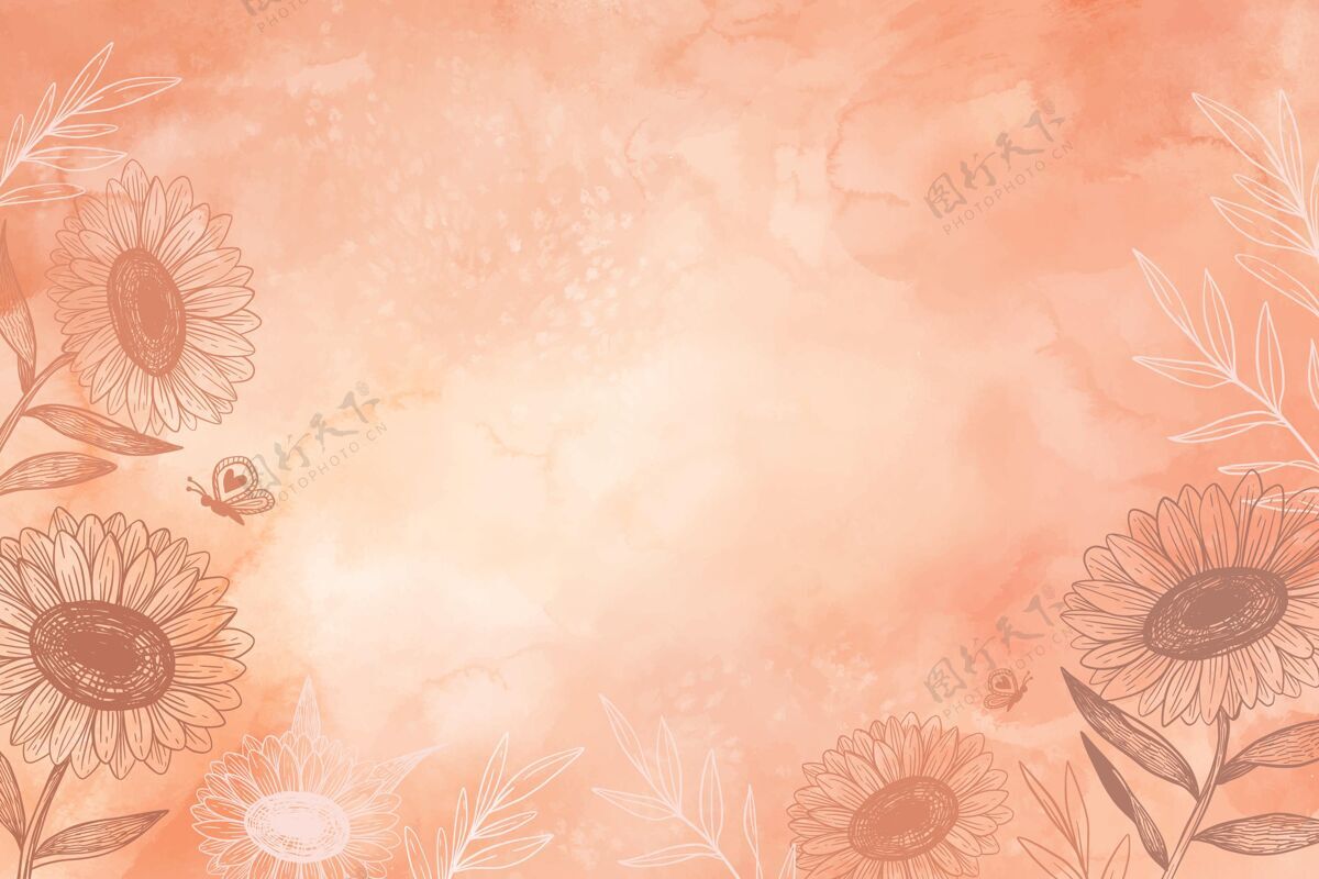 粉彩水彩背景与手绘元素背景水彩背景墙纸