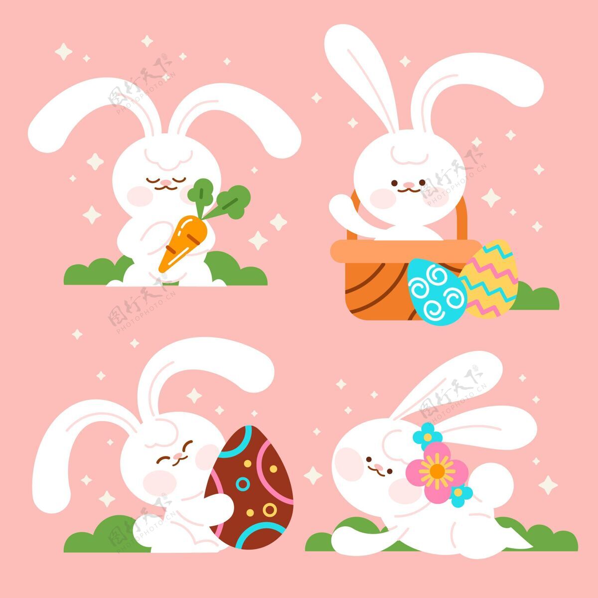 插图复活节兔子系列复活节兔子复活节节日