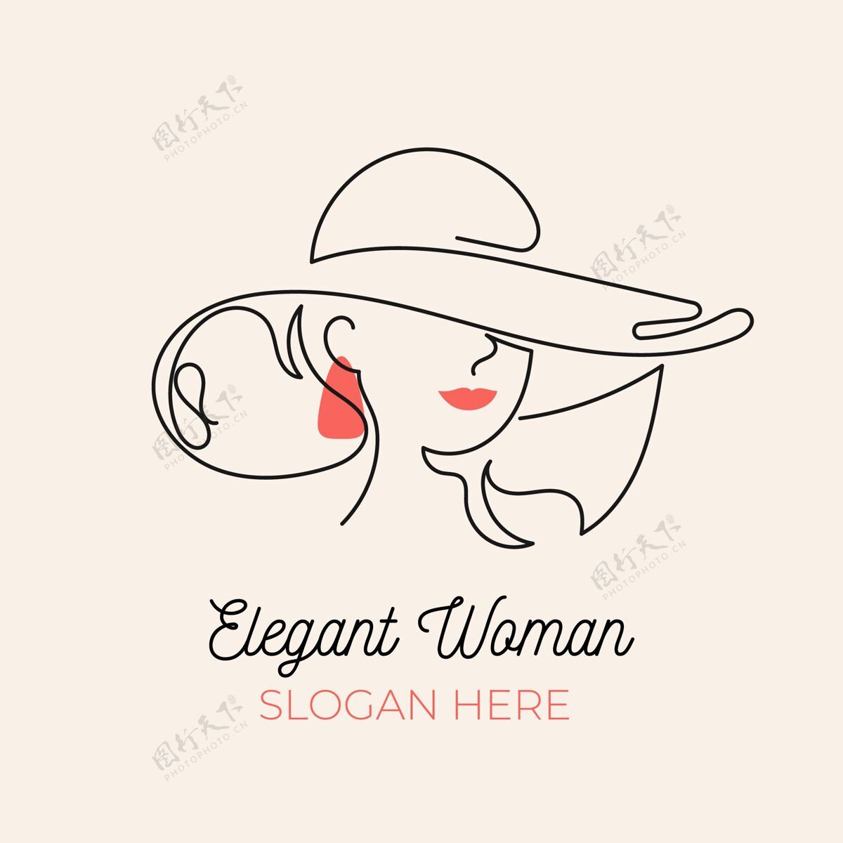 模板手绘女性标志模板女士女士女性