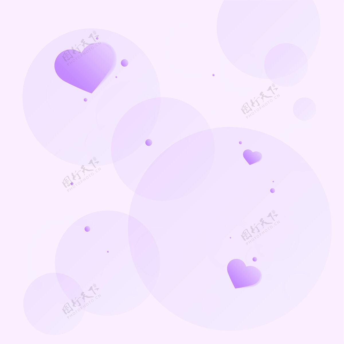 装饰紫心泡泡空白空间抽象节日