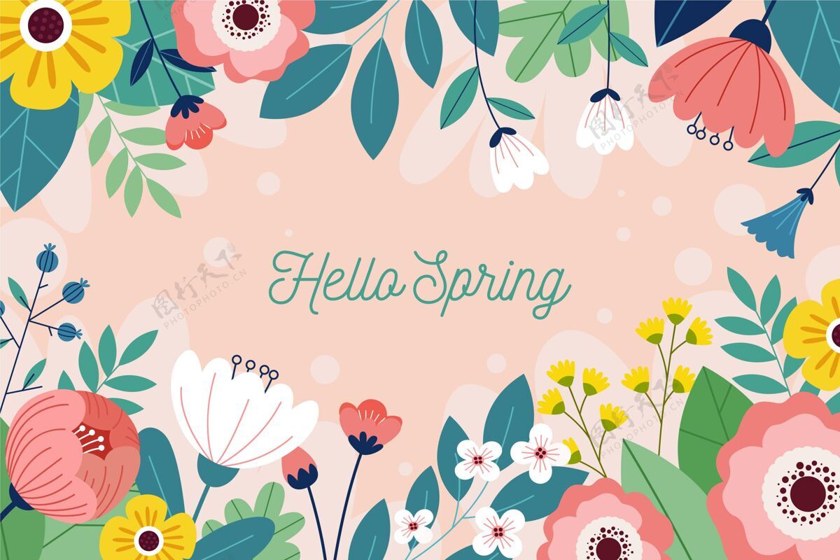 花朵平面设计春季背景春天背景花朵春天