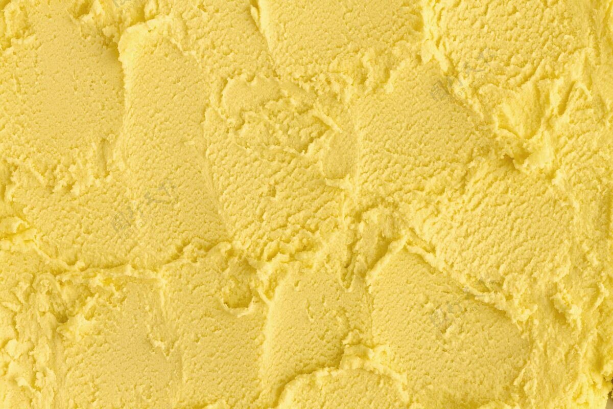 冰淇淋平铺单色冰淇淋特写奶油凉爽食物