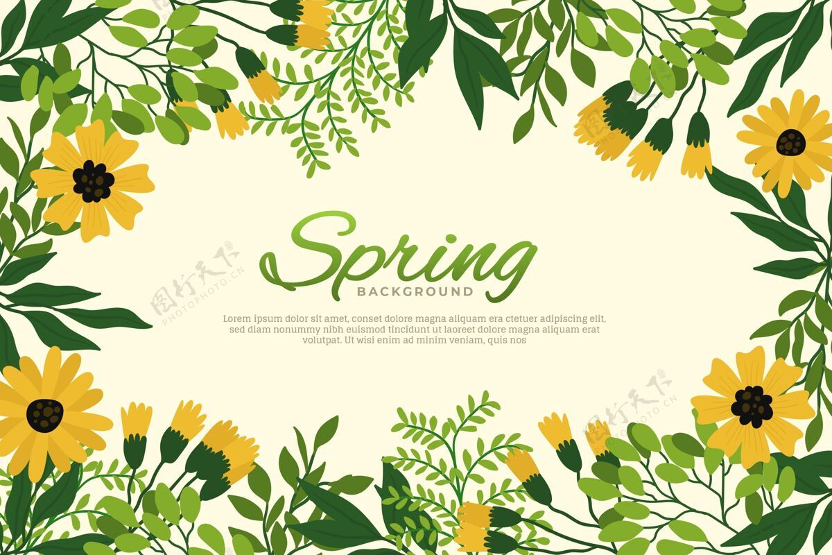 春天美丽的平面设计春季壁纸与鲜花墙纸平面季节