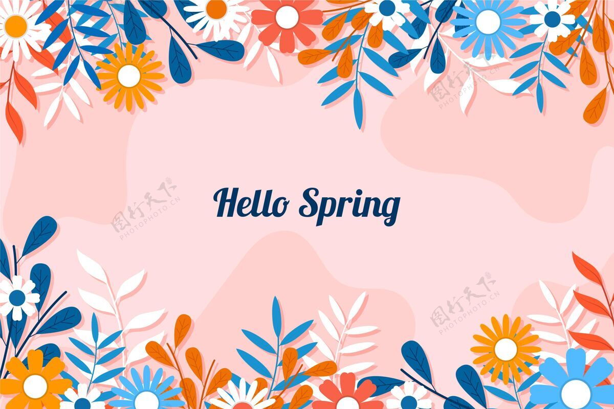 开花平面设计春季壁纸与花卉花开花季节