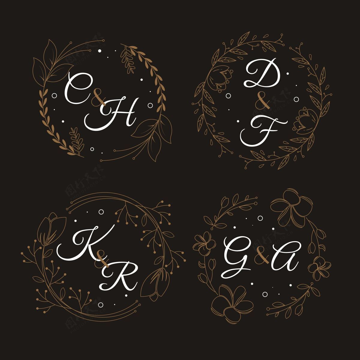 Logo书法婚礼会标标志收藏庆典设计