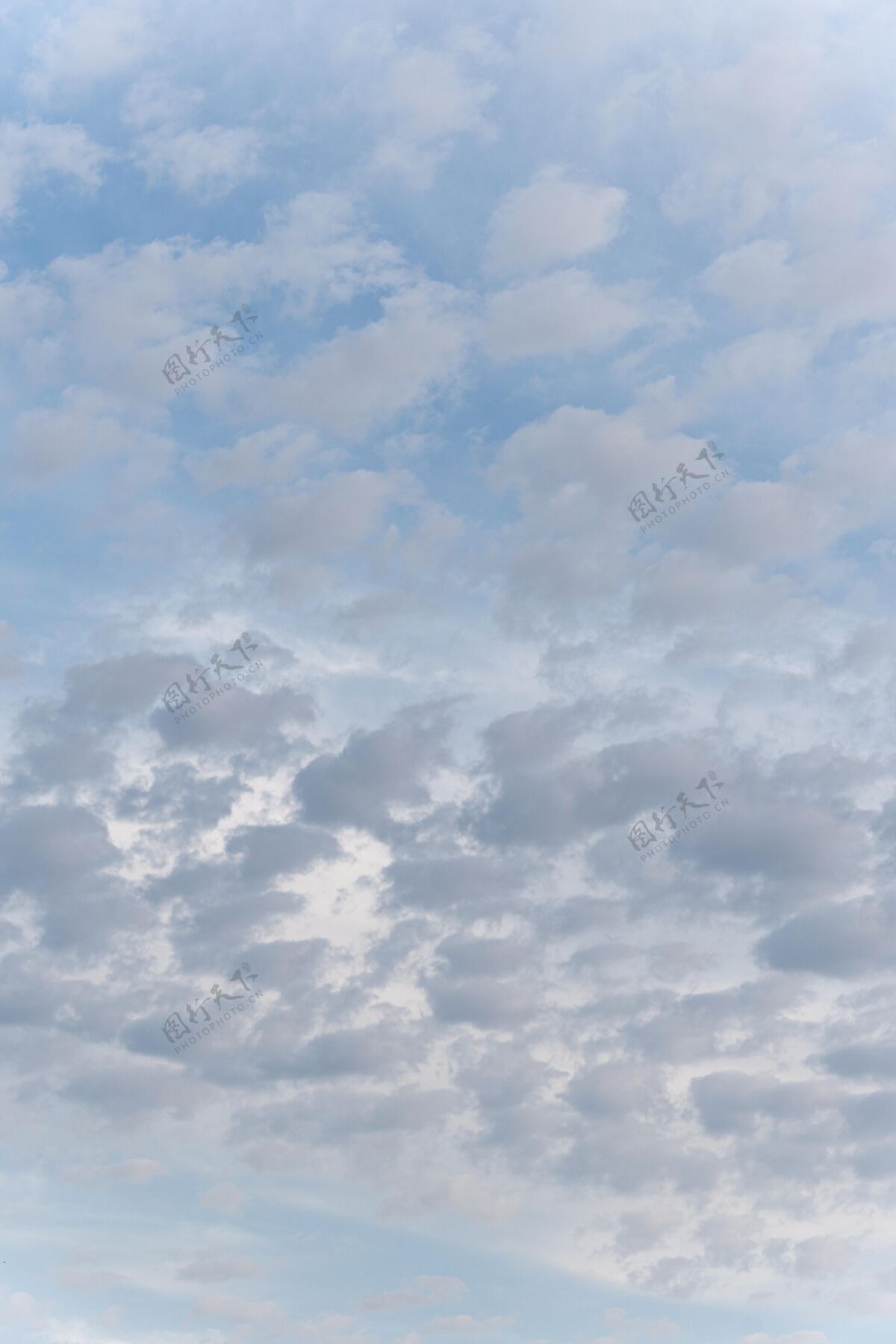 蓝色不同形状的白云背景户外抽象
