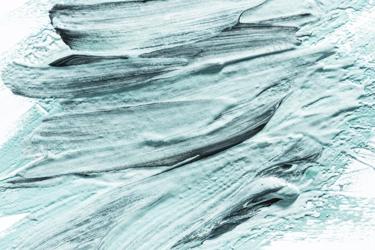 粘性特写的抽象蓝色油漆刷笔触的表面平滑度材料稠度