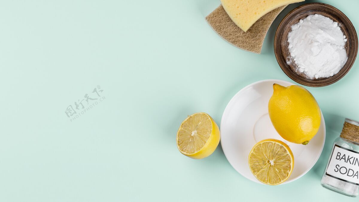 海绵用柠檬做有机清洁产品便宜浴室家用