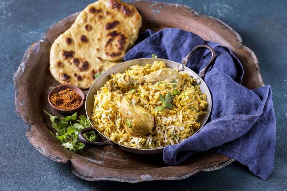 膳食美味的巴基斯坦菜组成亚洲传统特色