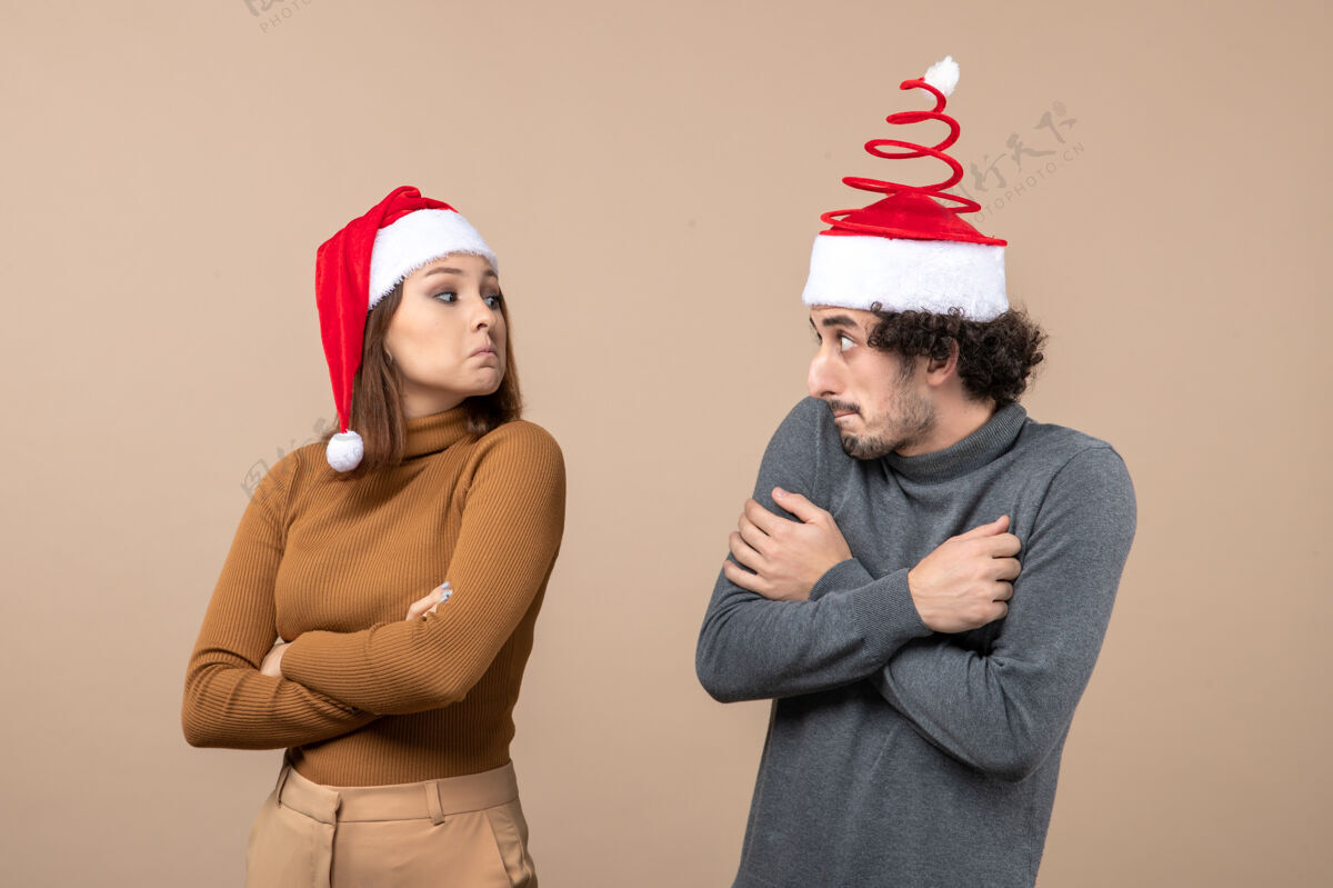 帽子新年气氛和派对理念心情圣诞男人