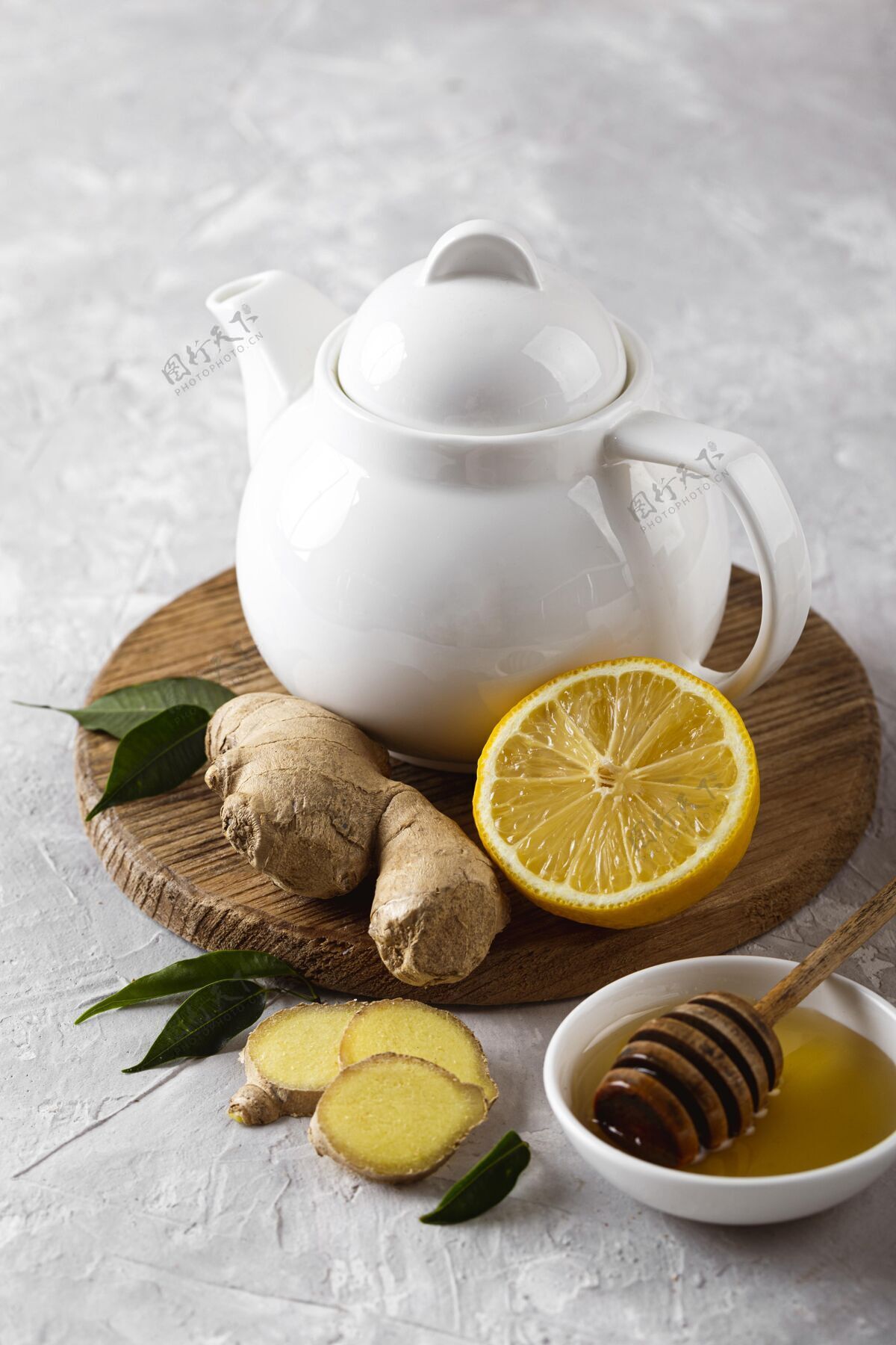 茶美味健康的柠檬茶理念冬季温暖饮料
