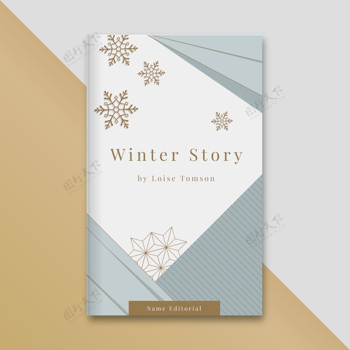 冬天几何优雅的冬季书籍封面雪优雅寒冷