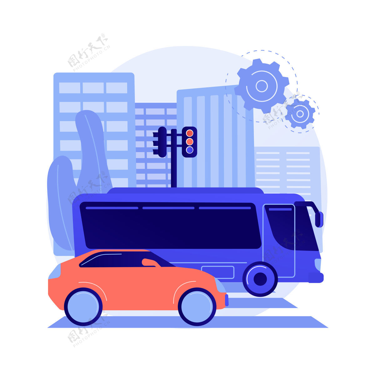 路线地面运输抽象概念矢量图解道路运输 货物移动 人 公路或铁路 公路上的卡车 环形交叉口交通 汽车快速行驶 公共汽车站抽象比喻驾驶交通公共汽车