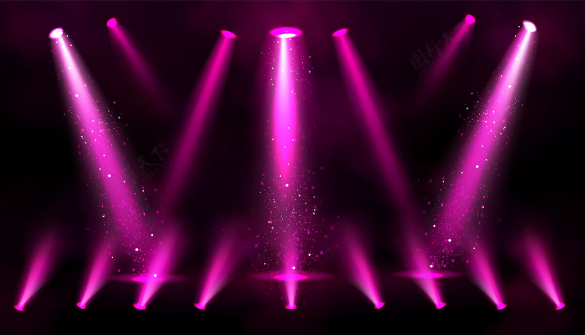 俱乐部粉红色的聚光灯闪烁着光芒表演投影音乐会