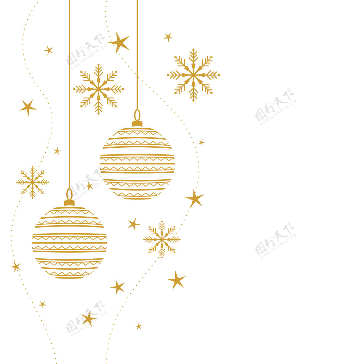 季节优雅的圣诞快乐白色和金色装饰背景新文化庆祝
