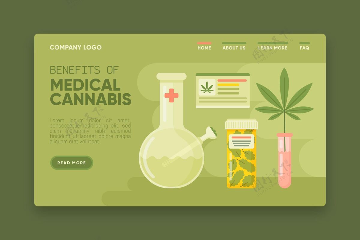大麻医疗福利网页模板网页麻醉草药