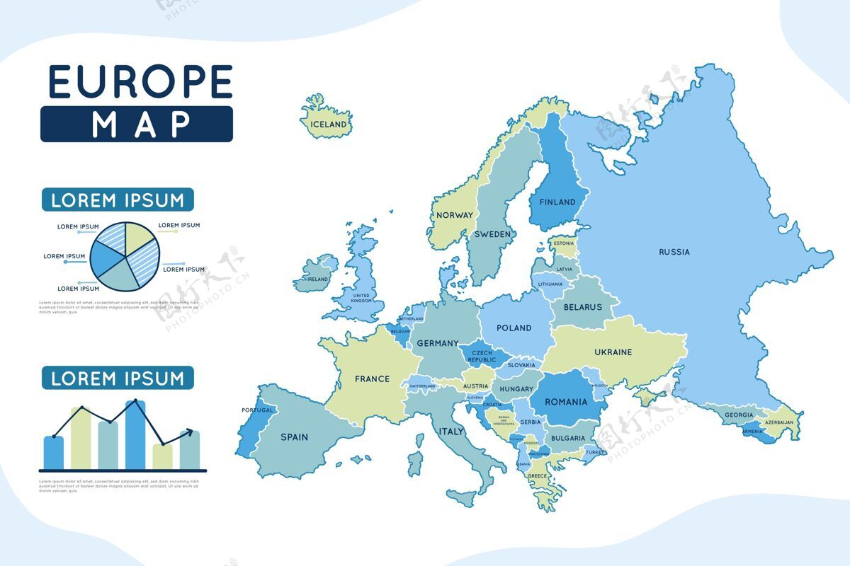 分析手绘欧洲地图信息图地图手绘信息