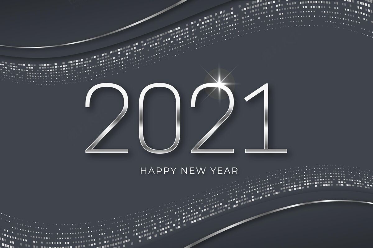事件银色新年2021背景年聚会快乐