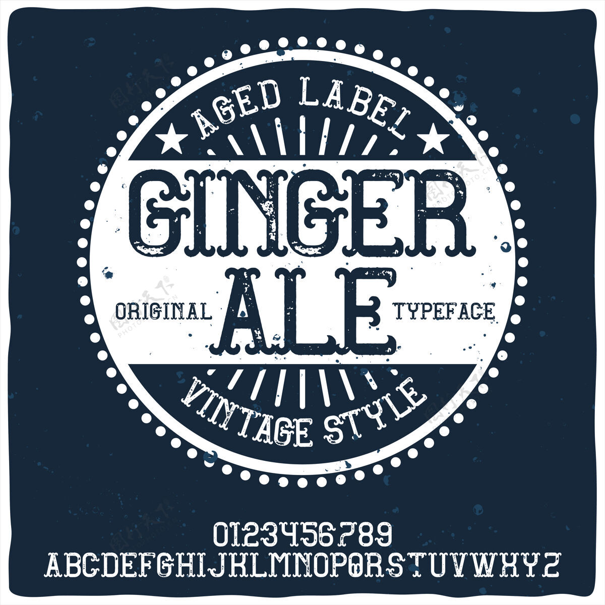 啤酒复古字母和标签字体命名姜汁啤酒啤酒风格化风格
